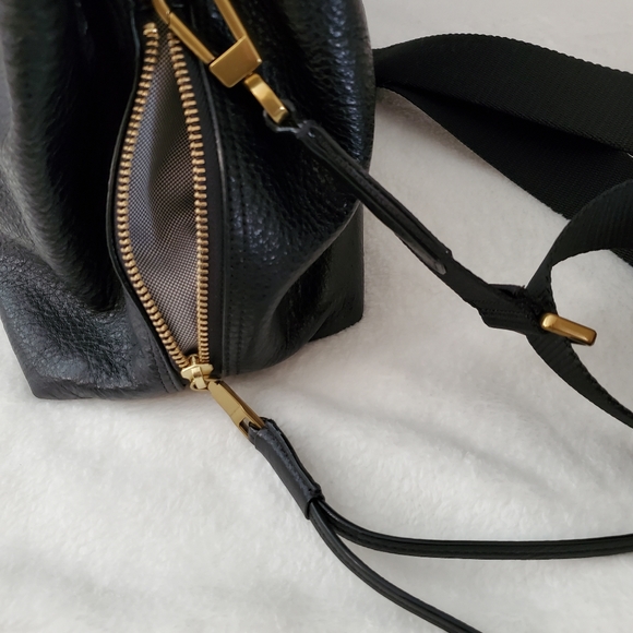 Fossil Maya Hobo Satchel Purse Bag Tote Black Genuine Leather Key Attached - Picture 5 of 11